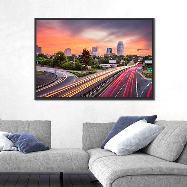 Winston Salem North Carolina Canvas Wall Art-3 Horizontal-Gallery Wrap-25" x 16"-Tiaracle