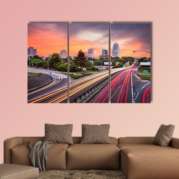 Winston Salem North Carolina Canvas Wall Art-3 Horizontal-Gallery Wrap-37" x 24"-Tiaracle