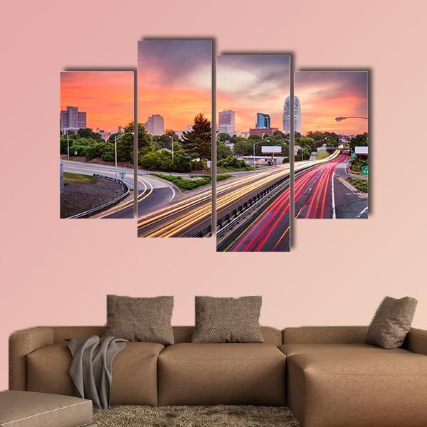 Winston Salem North Carolina Canvas Wall Art-4 Pop-Gallery Wrap-50" x 32"-Tiaracle