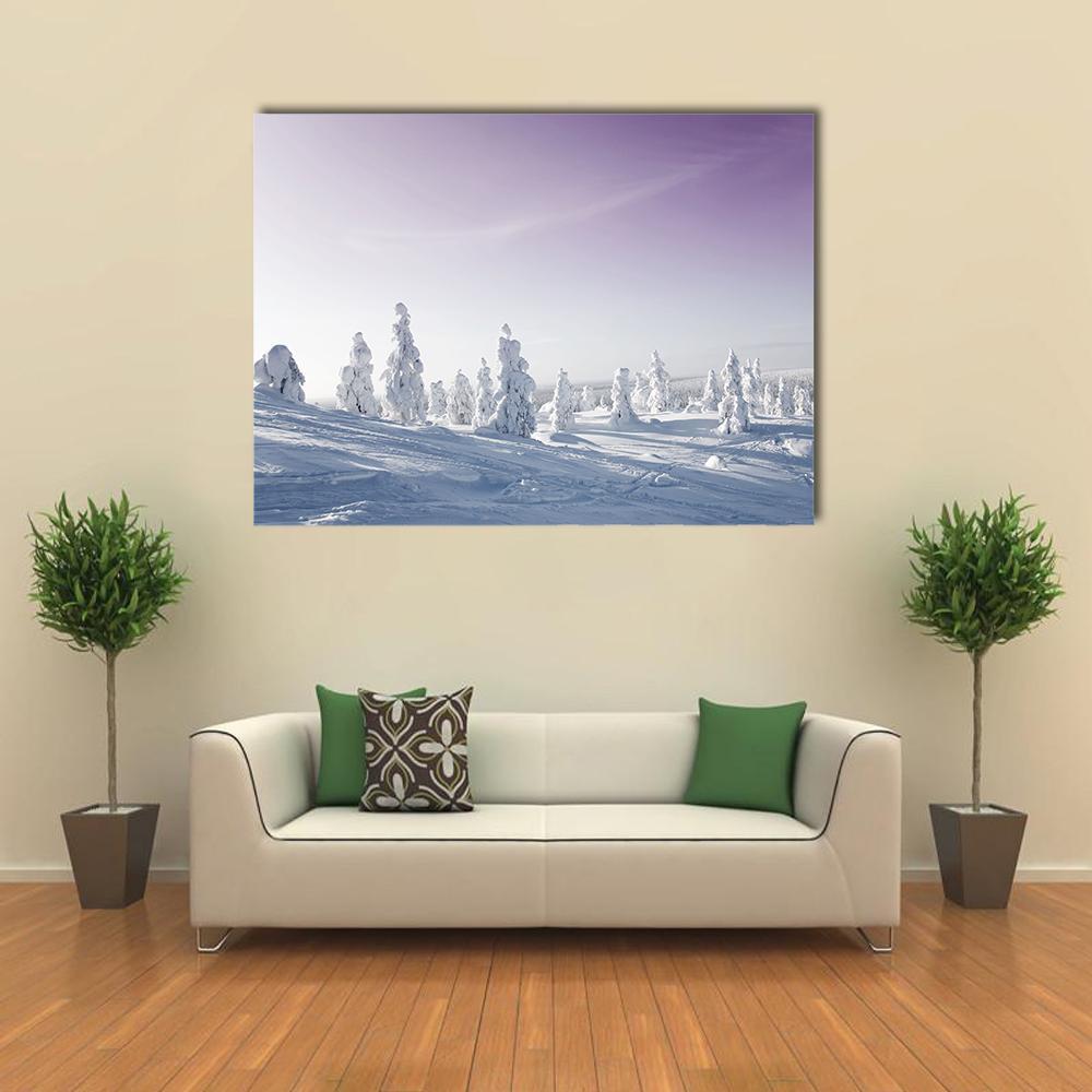 Trees In Winter Canvas Wall Art-1 Piece-Gallery Wrap-48" x 32"-Tiaracle