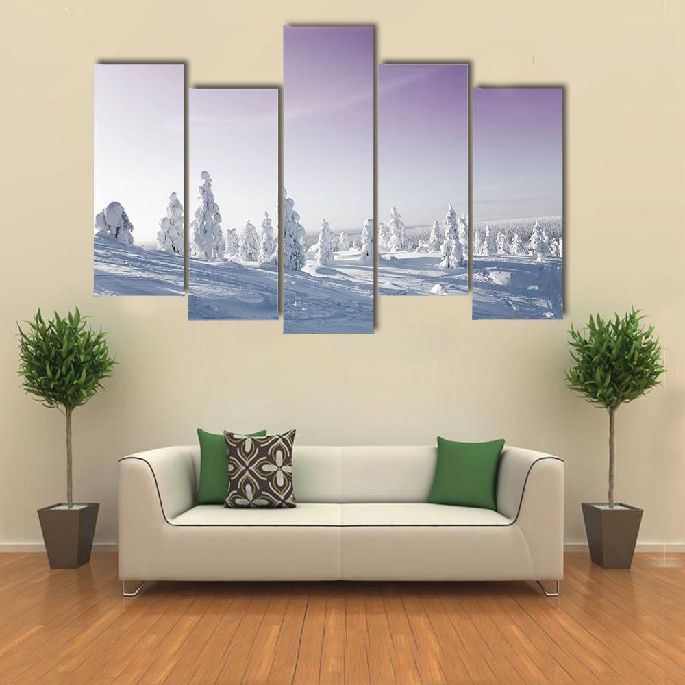 Trees In Winter Canvas Wall Art-5 Pop-Gallery Wrap-47" x 32"-Tiaracle