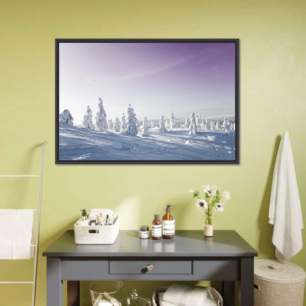 Trees In Winter Canvas Wall Art-3 Horizontal-Gallery Wrap-25" x 16"-Tiaracle