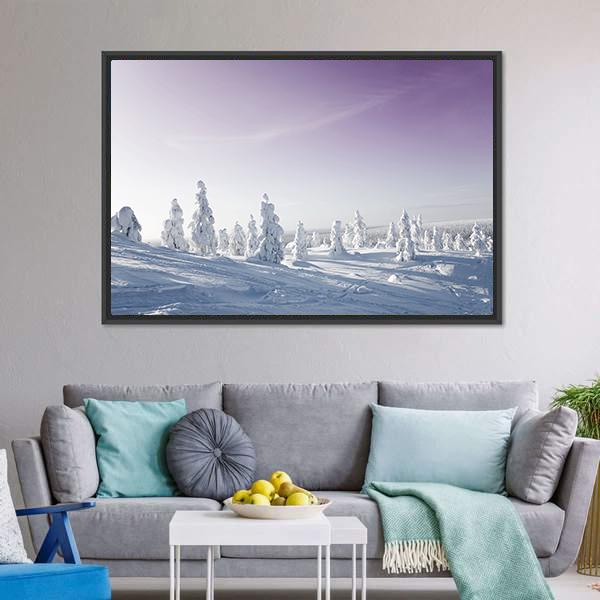 Trees In Winter Canvas Wall Art-3 Horizontal-Gallery Wrap-25" x 16"-Tiaracle