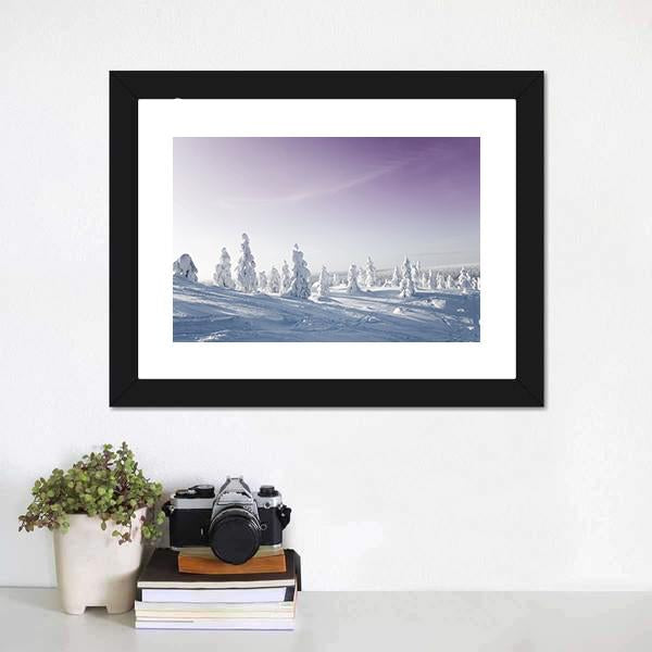 Trees In Winter Canvas Wall Art-3 Horizontal-Gallery Wrap-25" x 16"-Tiaracle