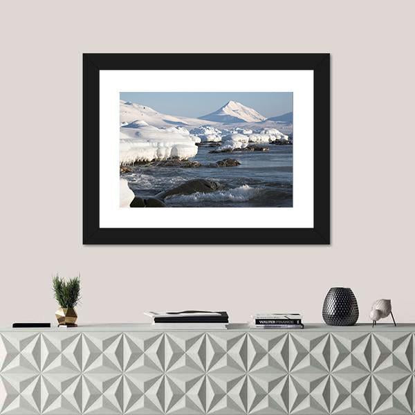Winter Arctic Landscape Canvas Wall Art-1 Piece-Framed Print-20" x 16"-Tiaracle