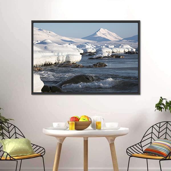 Winter Arctic Landscape Canvas Wall Art-3 Horizontal-Gallery Wrap-25" x 16"-Tiaracle