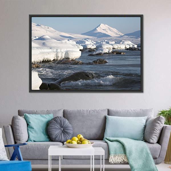 Winter Arctic Landscape Canvas Wall Art-3 Horizontal-Gallery Wrap-25" x 16"-Tiaracle