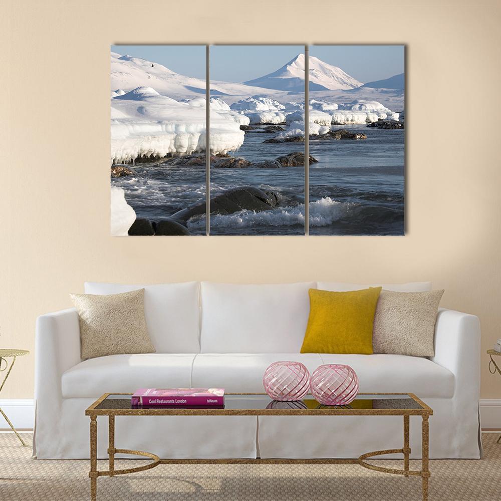 Winter Arctic Landscape Canvas Wall Art-3 Horizontal-Gallery Wrap-37" x 24"-Tiaracle