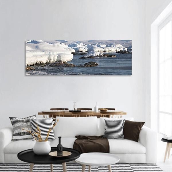 Winter Arctic Landscape Panoramic Canvas Wall Art-1 Piece-36" x 12"-Tiaracle