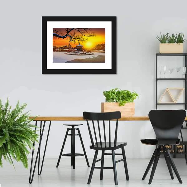 Winter At Gyeongbokgung Palace Canvas Wall Art-3 Horizontal-Gallery Wrap-25" x 16"-Tiaracle