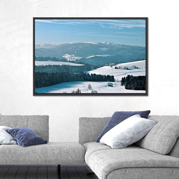 Winter In Breitnau In The Black Forest Canvas Wall Art-3 Horizontal-Gallery Wrap-25" x 16"-Tiaracle
