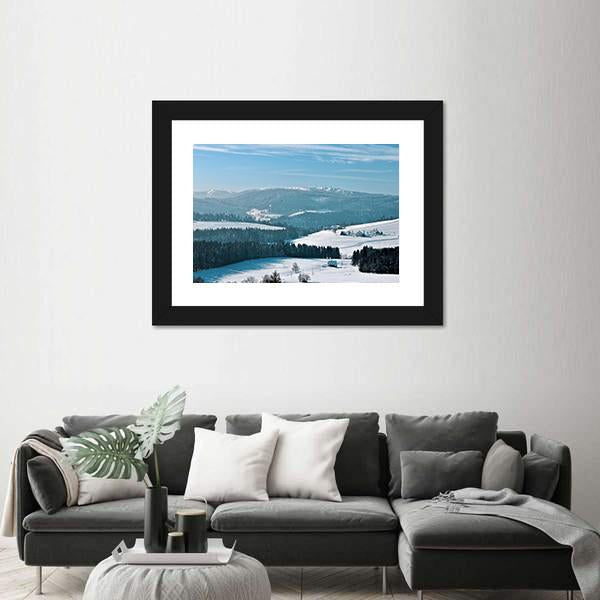 Winter In Breitnau In The Black Forest Canvas Wall Art-3 Horizontal-Gallery Wrap-25" x 16"-Tiaracle