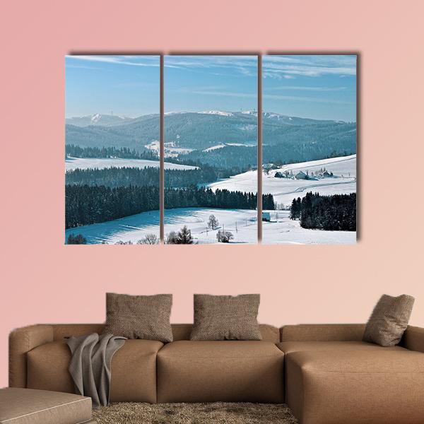 Winter In Breitnau In The Black Forest Canvas Wall Art-5 Pop-Gallery Wrap-47" x 32"-Tiaracle