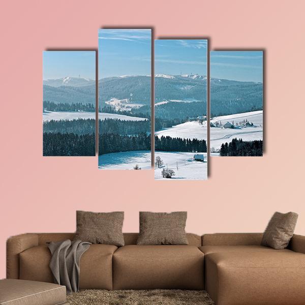 Winter In Breitnau In The Black Forest Canvas Wall Art-4 Pop-Gallery Wrap-50" x 32"-Tiaracle