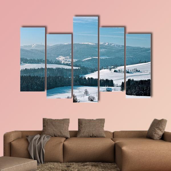 Winter In Breitnau In The Black Forest Canvas Wall Art-5 Pop-Gallery Wrap-47" x 32"-Tiaracle