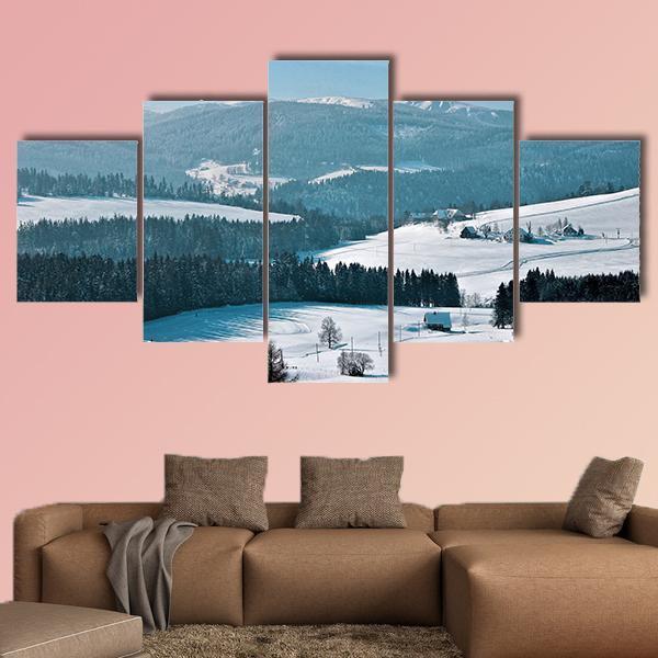 Winter In Breitnau In The Black Forest Canvas Wall Art-5 Star-Gallery Wrap-62" x 32"-Tiaracle