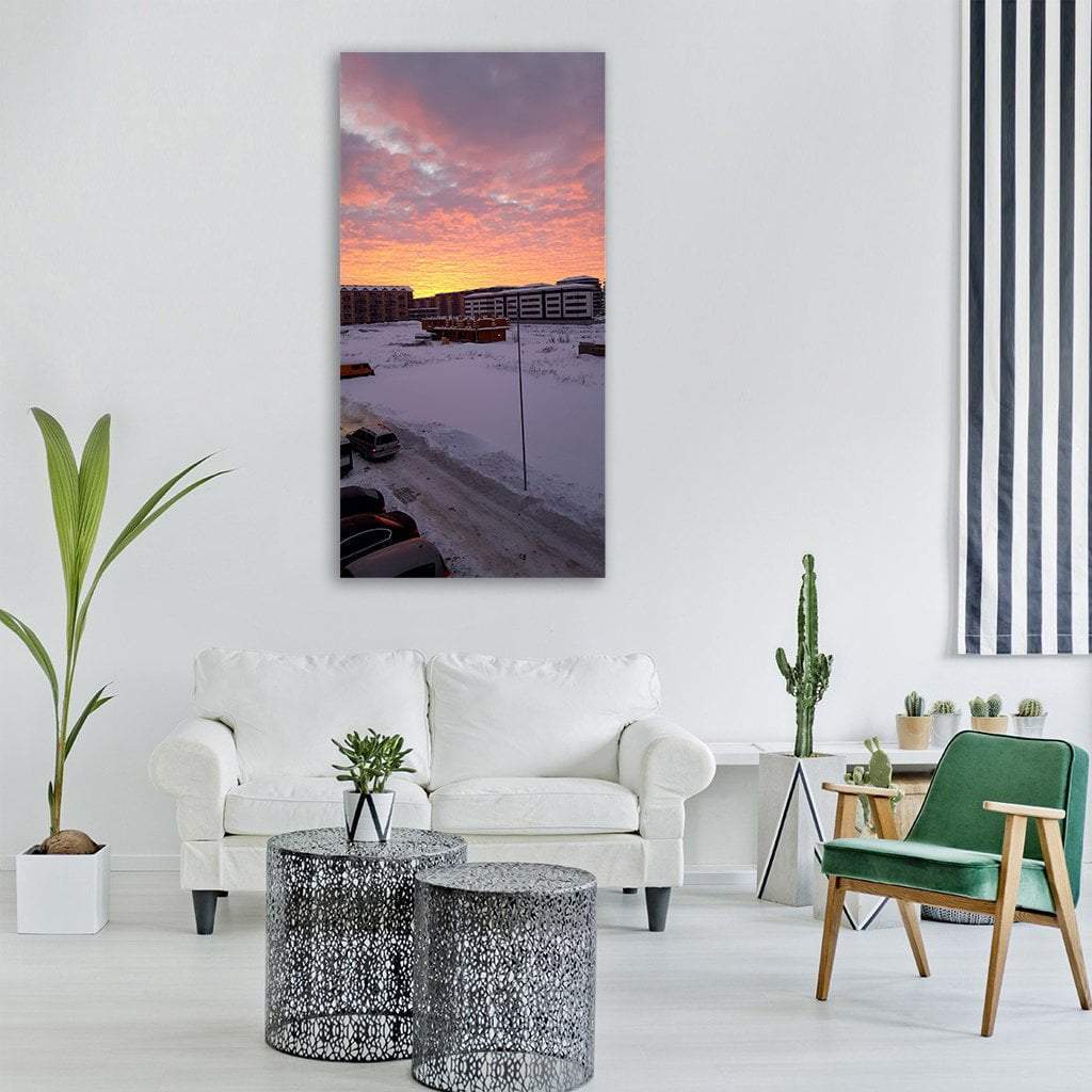 Winter In Bucharest City Romania Vertical Canvas Wall Art-3 Vertical-Gallery Wrap-12" x 25"-Tiaracle