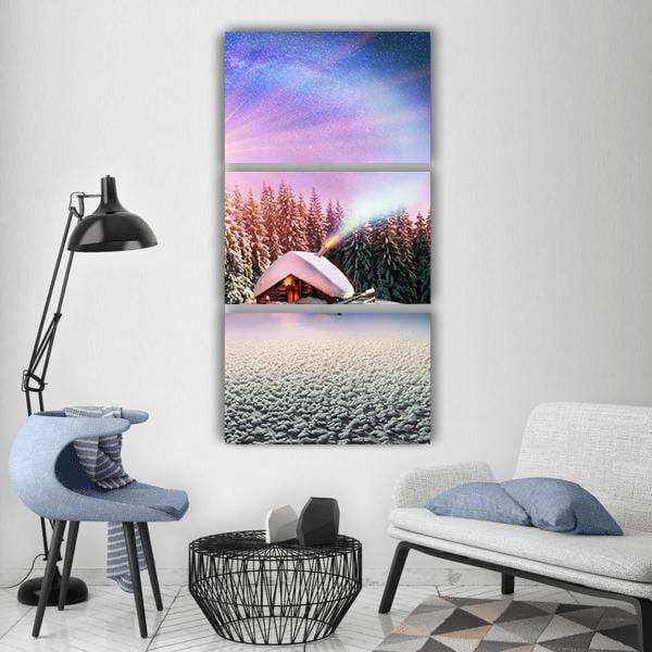 Winter In Carpathians Vertical Canvas Wall Art-3 Vertical-Gallery Wrap-12" x 25"-Tiaracle
