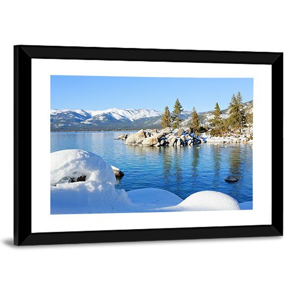 Winter In Lake Tahoe Canvas Wall Art-3 Horizontal-Gallery Wrap-25" x 16"-Tiaracle