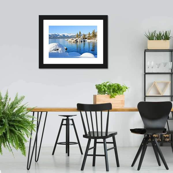 Winter In Lake Tahoe Canvas Wall Art-3 Horizontal-Gallery Wrap-25" x 16"-Tiaracle