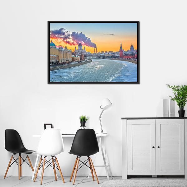 Winter In Moscow Canvas Wall Art-3 Horizontal-Gallery Wrap-25" x 16"-Tiaracle