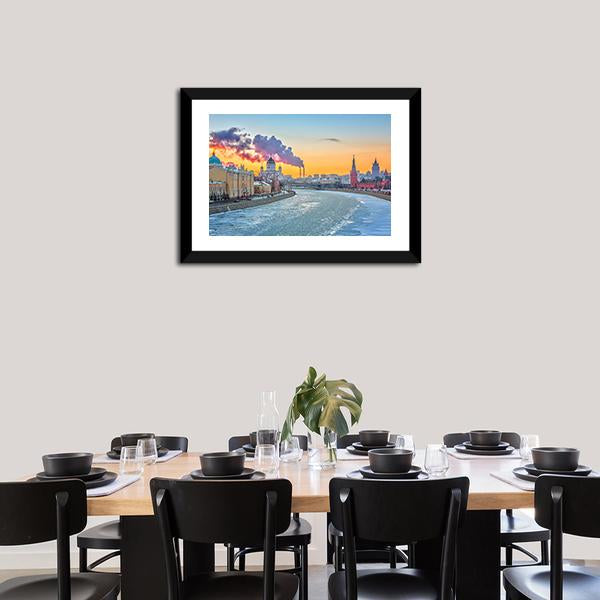 Winter In Moscow Canvas Wall Art-3 Horizontal-Gallery Wrap-25" x 16"-Tiaracle