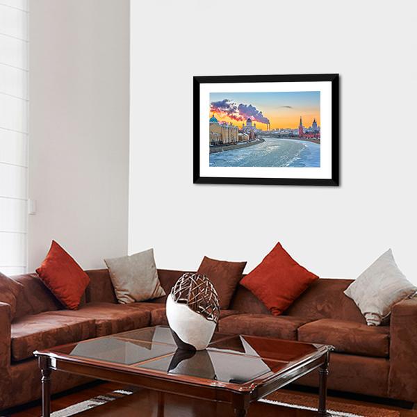 Winter In Moscow Canvas Wall Art-3 Horizontal-Gallery Wrap-25" x 16"-Tiaracle