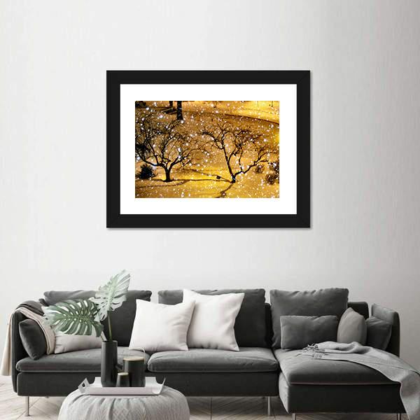 Winter In New York City Canvas Wall Art-3 Horizontal-Gallery Wrap-25" x 16"-Tiaracle