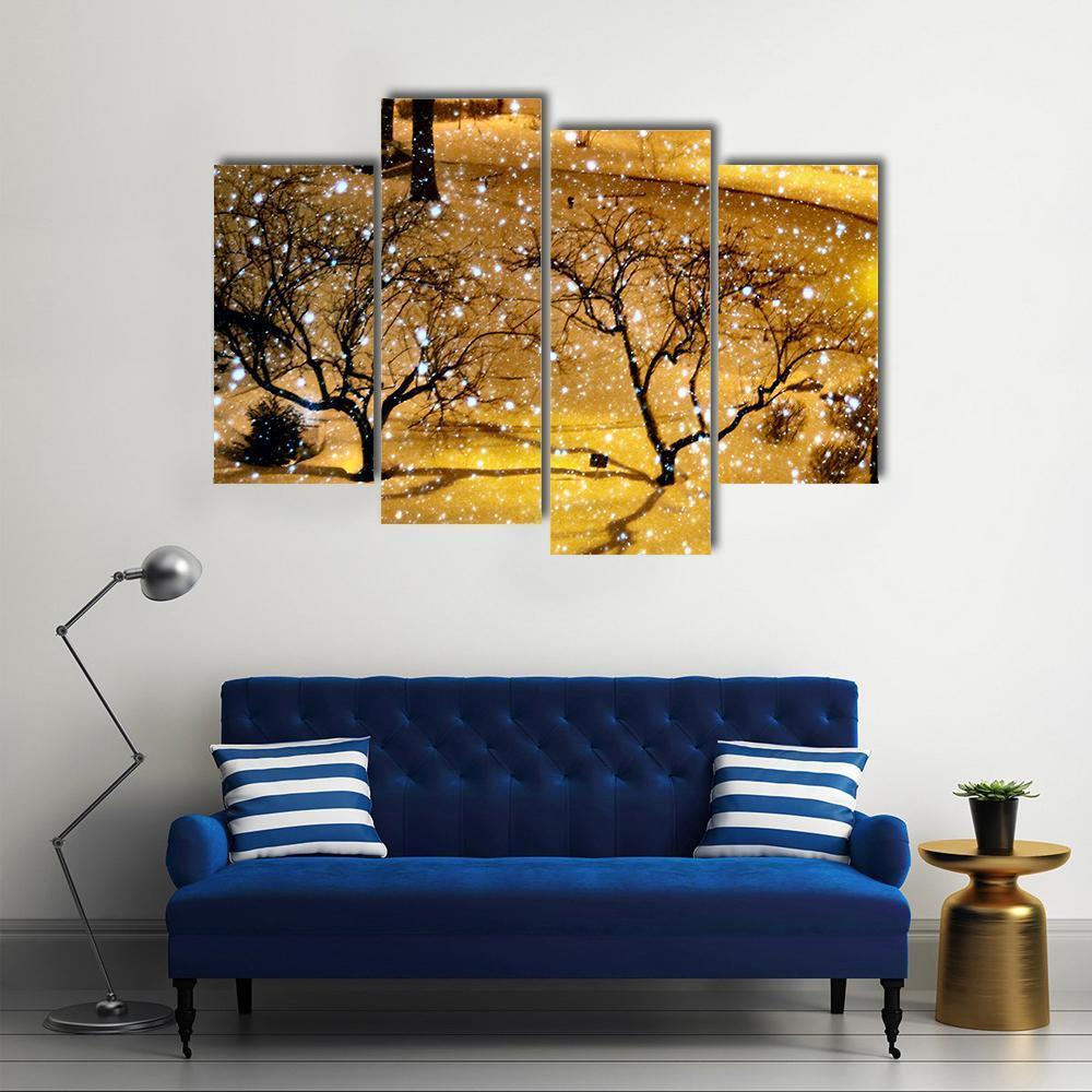 Winter In New York City Canvas Wall Art-4 Pop-Gallery Wrap-50" x 32"-Tiaracle