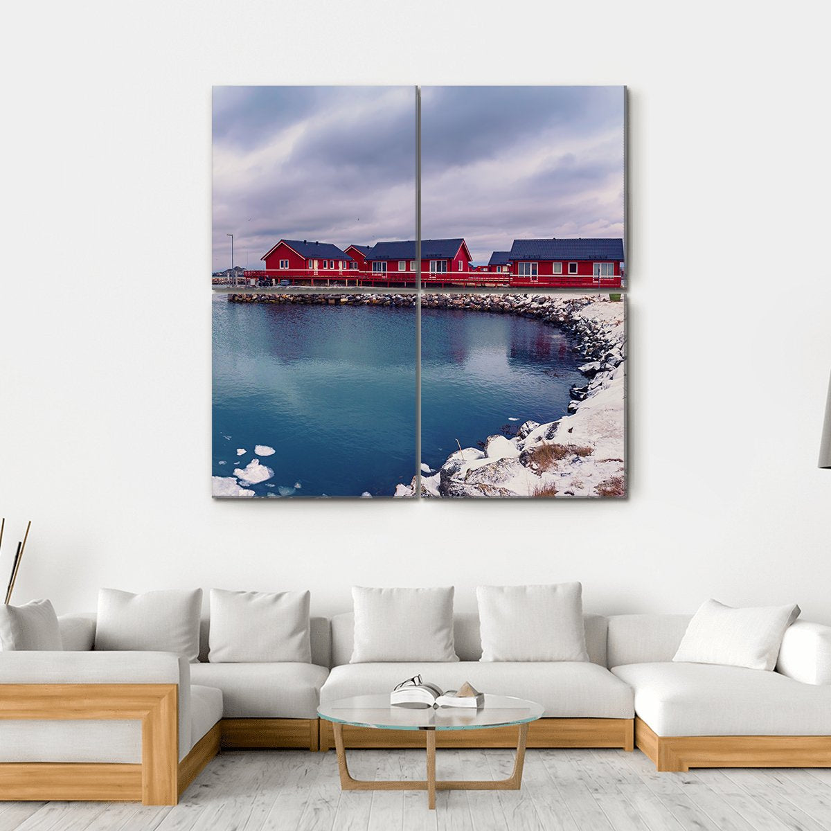 Winter In Norway Canvas Wall Art-4 Square-Gallery Wrap-17" x 17"-Tiaracle