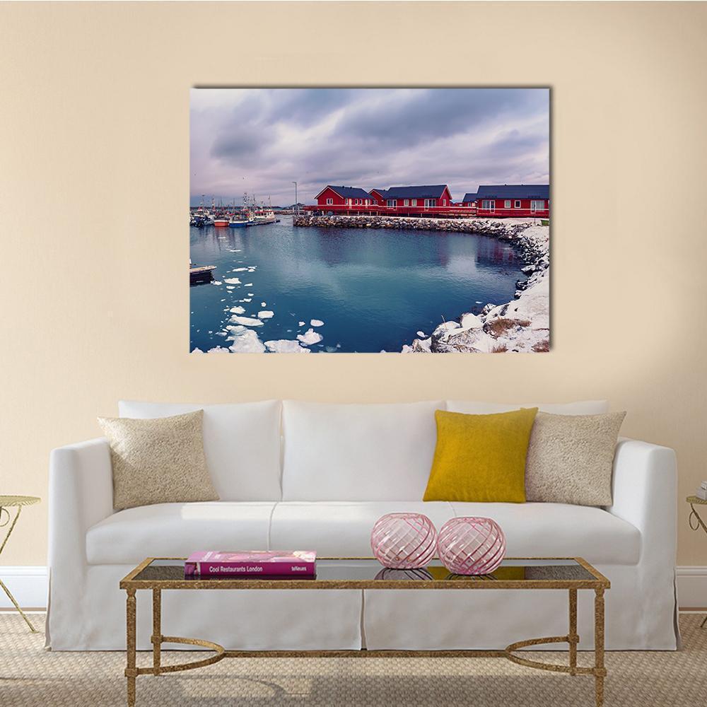 Winter In Norway Canvas Wall Art-1 Piece-Gallery Wrap-48" x 32"-Tiaracle