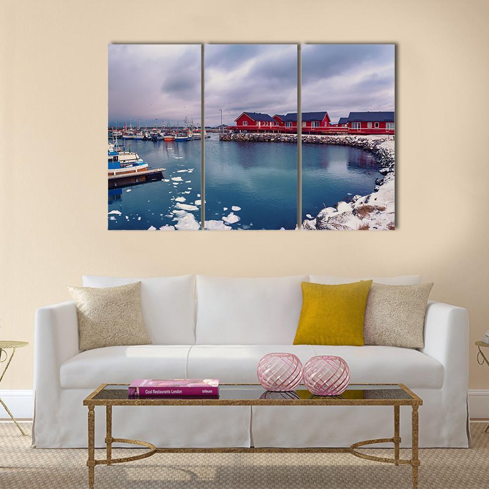 Winter In Norway Canvas Wall Art-3 Horizontal-Gallery Wrap-37" x 24"-Tiaracle