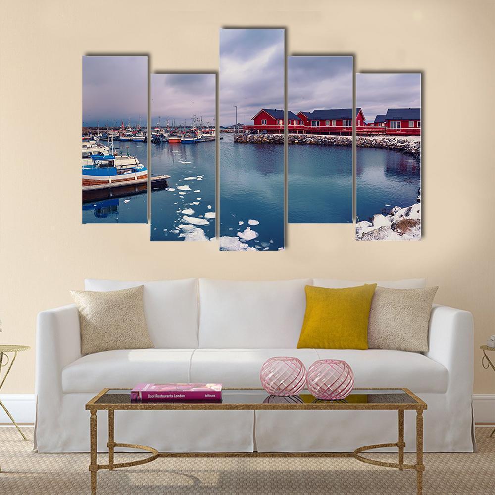 Winter In Norway Canvas Wall Art-5 Pop-Gallery Wrap-47" x 32"-Tiaracle