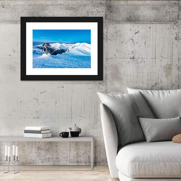 Winter Landscape In Snowy Mountains Canvas Wall Art-3 Horizontal-Gallery Wrap-25" x 16"-Tiaracle