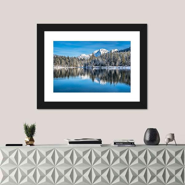 Winter Landscape In The Bavarian Alps Canvas Wall Art-1 Piece-Framed Print-20" x 16"-Tiaracle