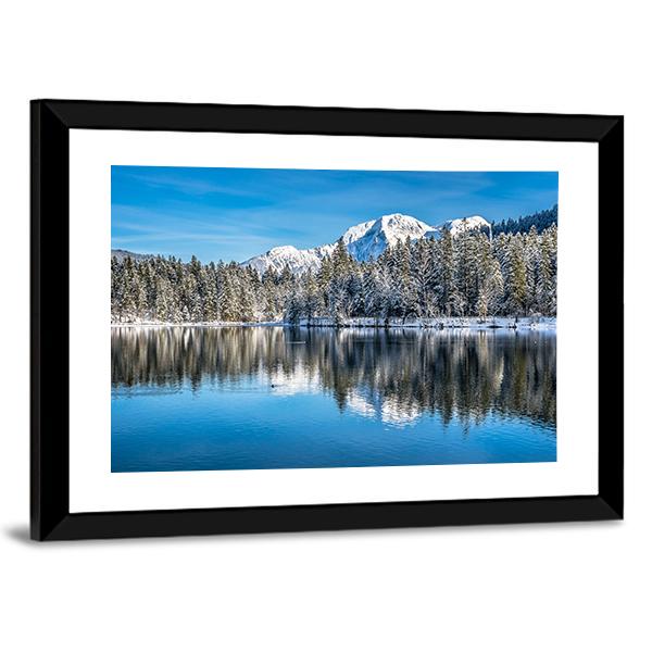 Winter Landscape In The Bavarian Alps Canvas Wall Art-3 Horizontal-Gallery Wrap-25" x 16"-Tiaracle