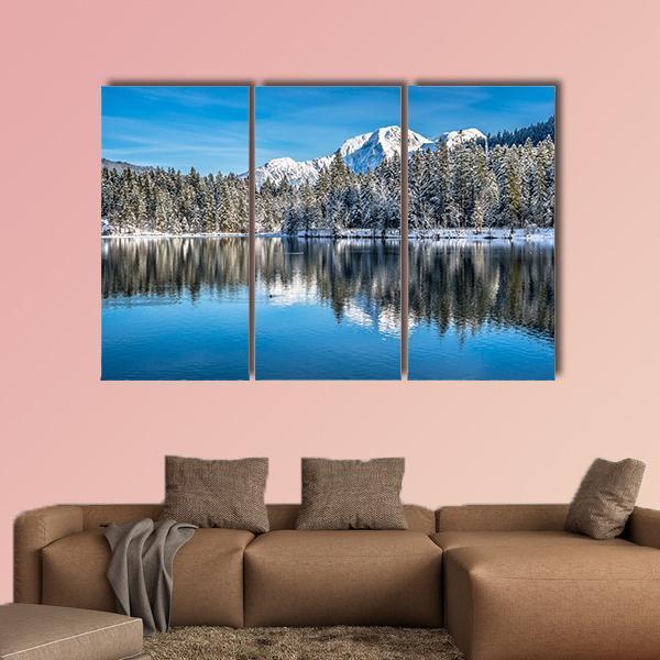 Winter Landscape In The Bavarian Alps Canvas Wall Art-3 Horizontal-Gallery Wrap-37" x 24"-Tiaracle