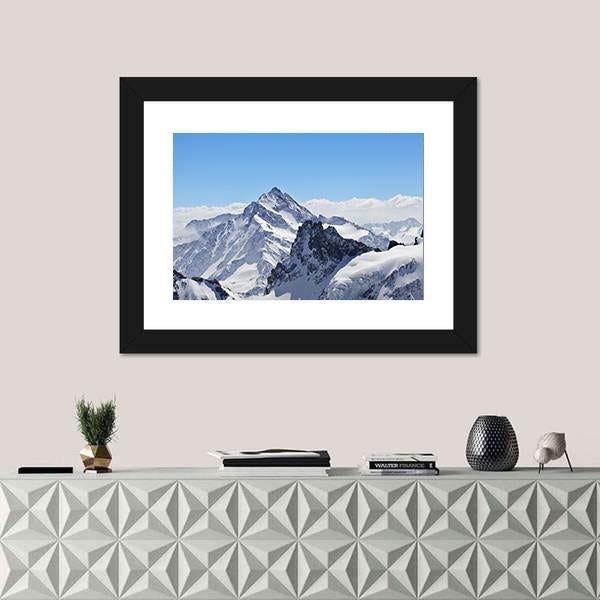 Winter Landscape In The Matterhorn Canvas Wall Art-1 Piece-Framed Print-20" x 16"-Tiaracle