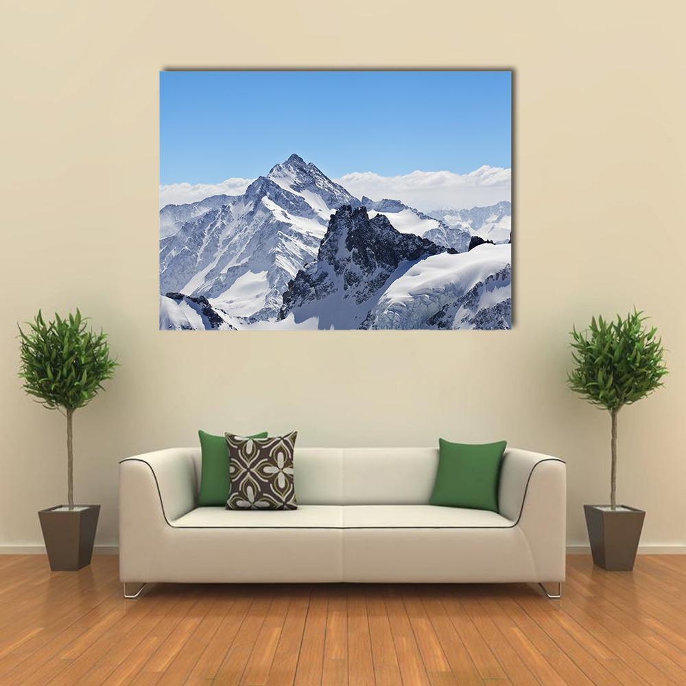 Winter Landscape In The Matterhorn Canvas Wall Art-1 Piece-Gallery Wrap-48" x 32"-Tiaracle