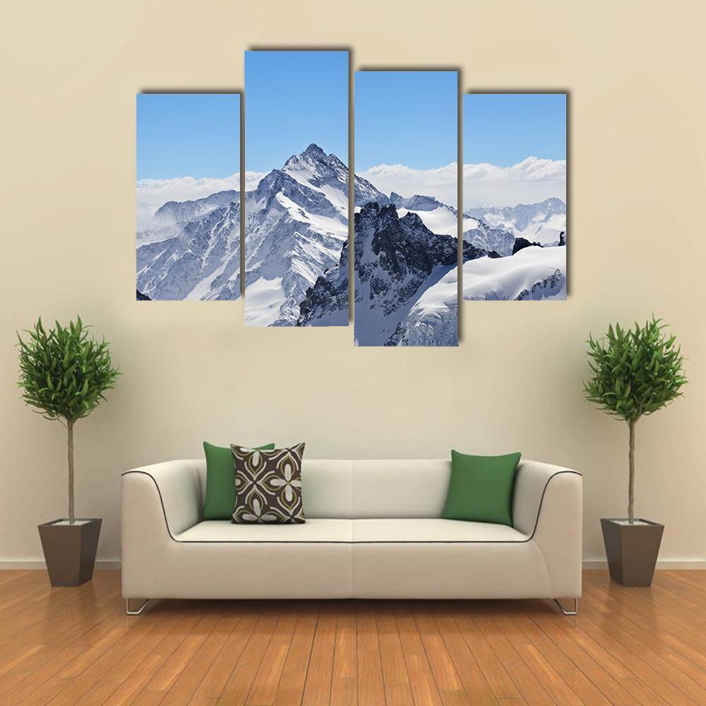 Winter Landscape In The Matterhorn Canvas Wall Art-4 Pop-Gallery Wrap-50" x 32"-Tiaracle