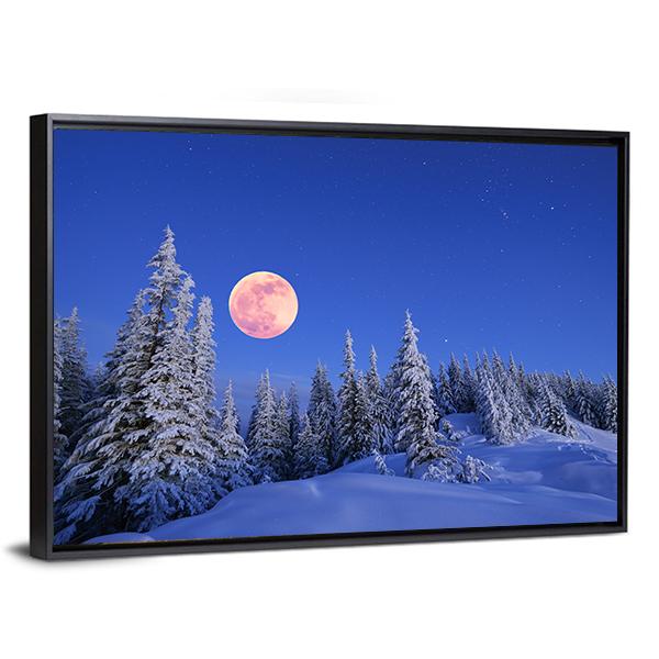 Winter Landscape In The Mountains Canvas Wall Art-3 Horizontal-Gallery Wrap-25" x 16"-Tiaracle