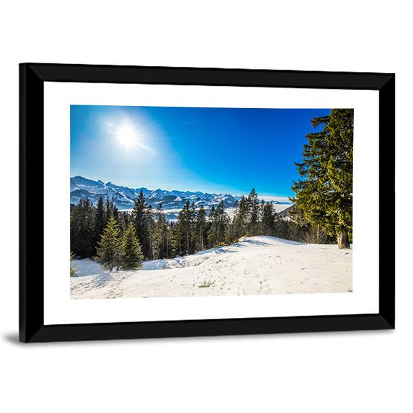 Winter Landscape Panorama Canvas Wall Art-3 Horizontal-Gallery Wrap-25" x 16"-Tiaracle