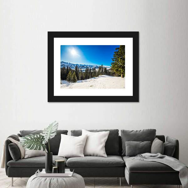 Winter Landscape Panorama Canvas Wall Art-3 Horizontal-Gallery Wrap-25" x 16"-Tiaracle