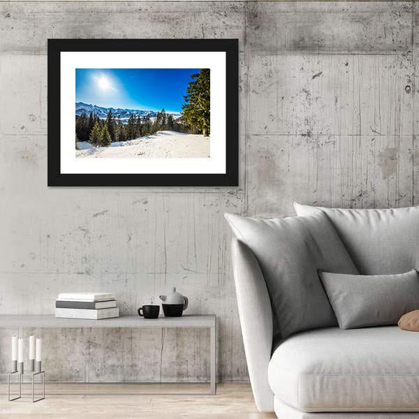 Winter Landscape Panorama Canvas Wall Art-3 Horizontal-Gallery Wrap-25" x 16"-Tiaracle