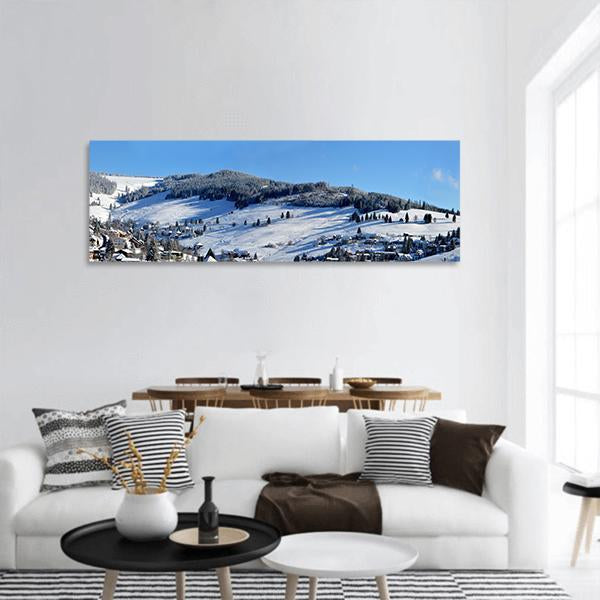 Winter Landscape Panoramic Canvas Wall Art-1 Piece-36" x 12"-Tiaracle