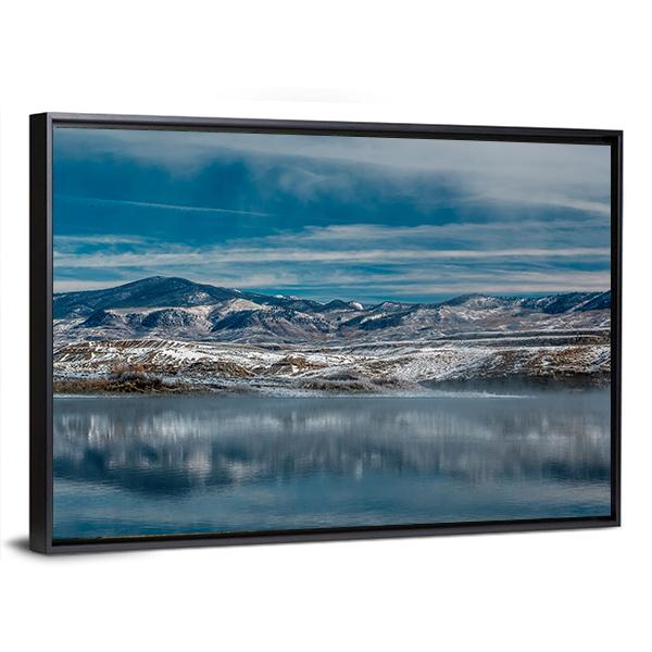Winter Landscape With Wolford Mountain Reservoir Canvas Wall Art-3 Horizontal-Gallery Wrap-25" x 16"-Tiaracle