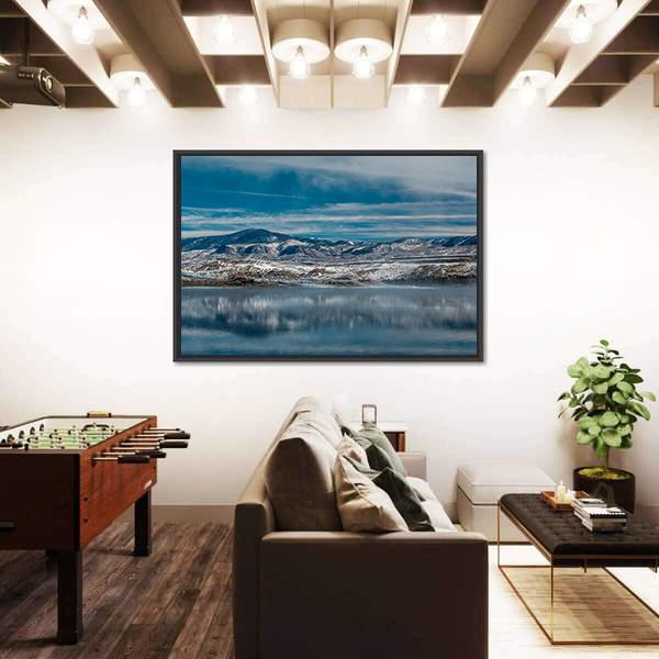 Winter Landscape With Wolford Mountain Reservoir Canvas Wall Art-3 Horizontal-Gallery Wrap-25" x 16"-Tiaracle