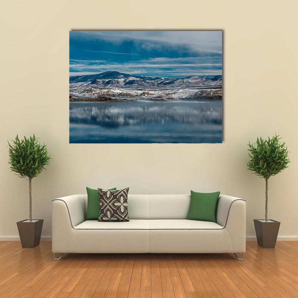 Winter Landscape With Wolford Mountain Reservoir Canvas Wall Art-1 Piece-Gallery Wrap-48" x 32"-Tiaracle