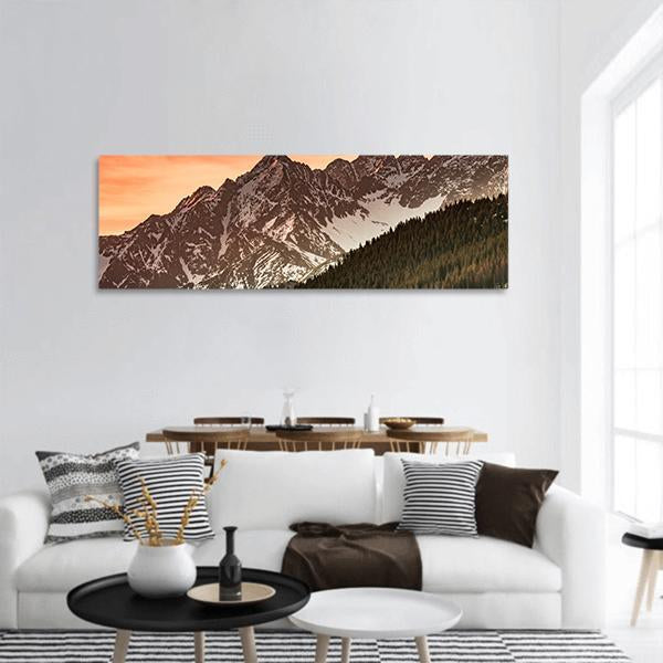 Tatra Mountains Landscape Panoramic Canvas Wall Art-1 Piece-36" x 12"-Tiaracle