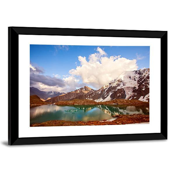Winter Mountain Lake In Switzerland Panoramic Canvas Wall Art-1 Piece-36" x 12"-Tiaracle